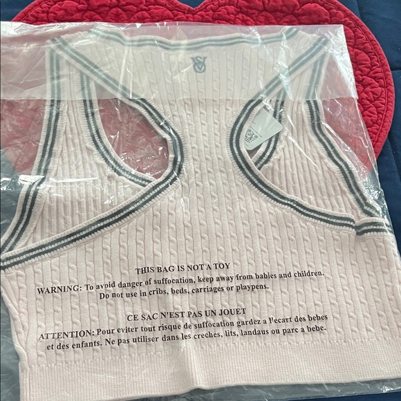 Victoria's Secret Cream Ribbed Racerback Tank - Picture 3 of 4